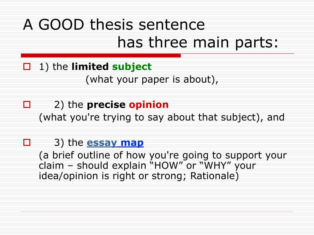sentence structure for thesis statement