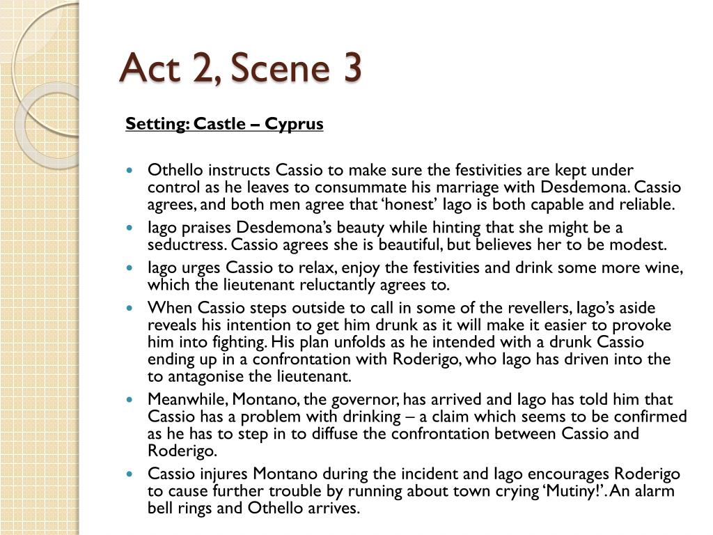 othello act 2 scene 3 essay