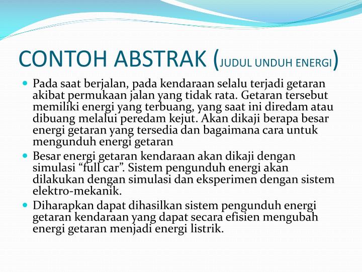 Contoh Abstrak Proposal Pkm Kewirausahaan