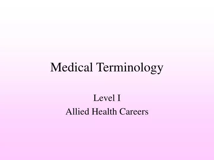 presentation medical terminology