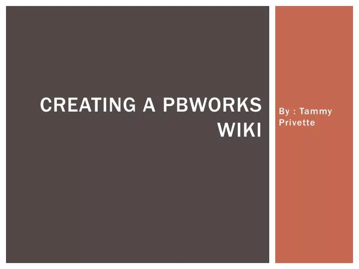 creating a pbworks wiki n.