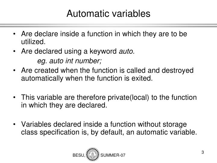 PPT Storage class in C PowerPoint Presentation ID5124893