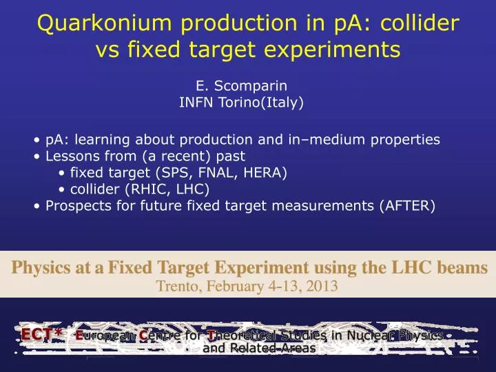 fixed target vs collider experiments