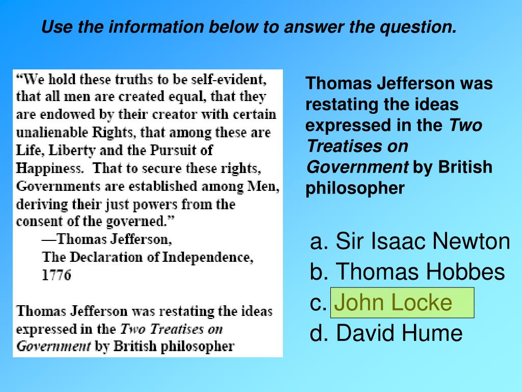 PPT - a. Sir Isaac Newton b. Thomas Hobbes c. John Locke d. David Hume  PowerPoint Presentation - ID:5125058