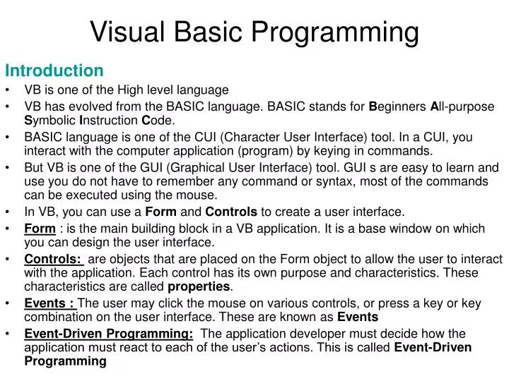 what is visual basic programming language what is visual basic programming language