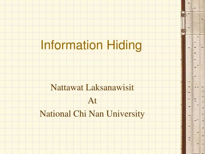 PPT Information Hiding PowerPoint Presentation, free download ID