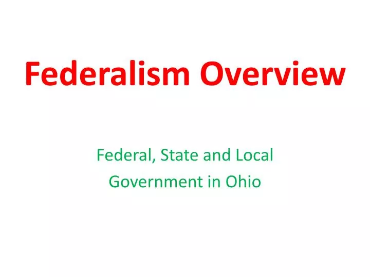 federalism overview n.