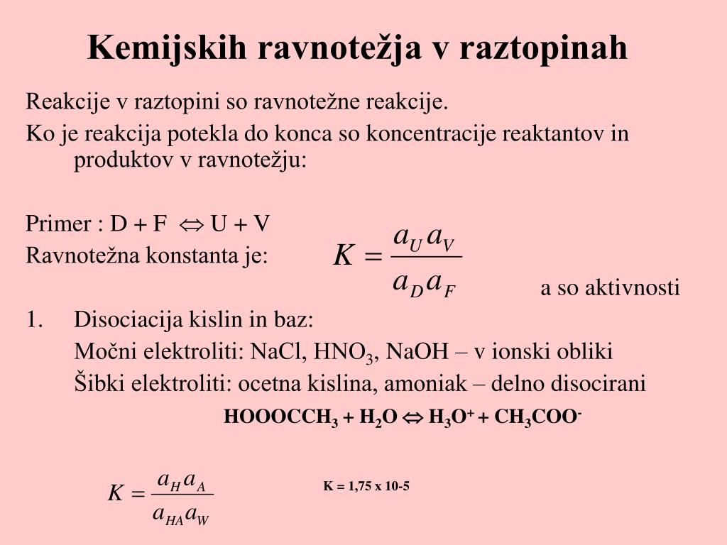 PPT - Ravnotežja v raztopini PowerPoint Presentation, free download -  ID:5126182