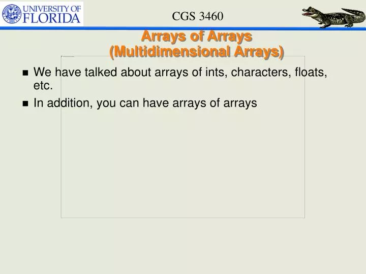 arrays of arrays multidimensional arrays n.