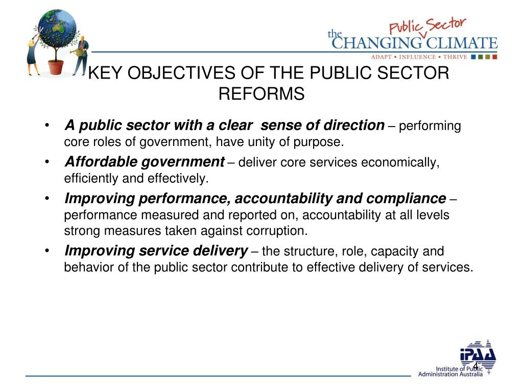 objectives of a public sector business