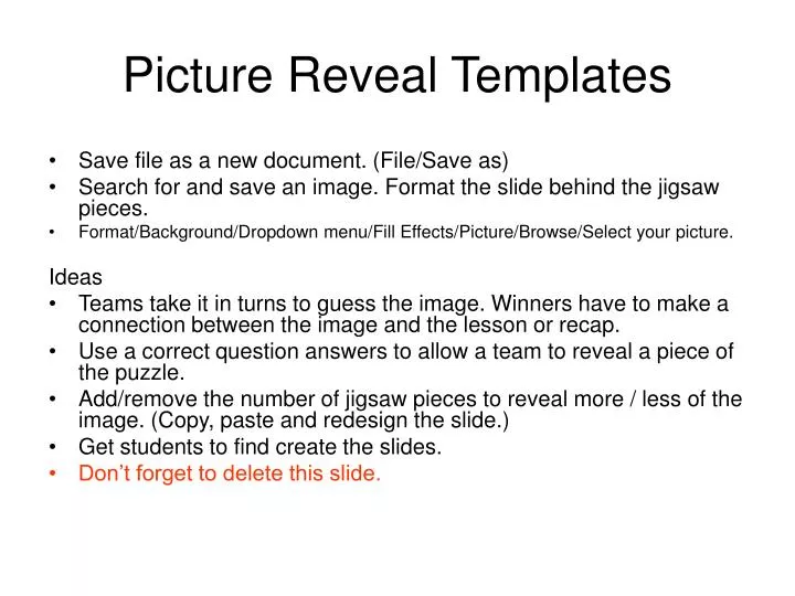 picture reveal templates n.