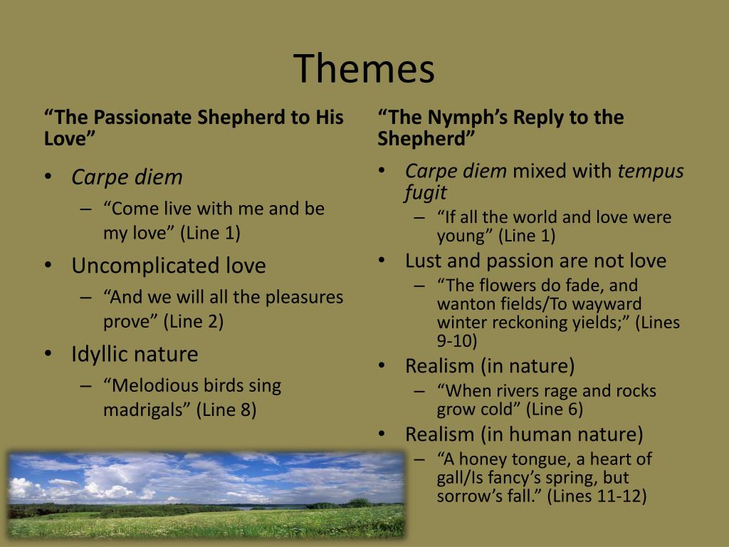 the passionate shepherd to his love theme