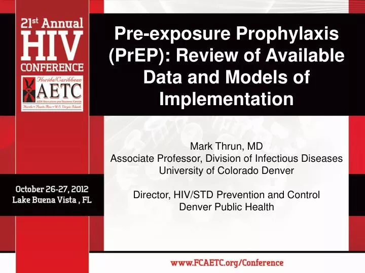 PPT Preexposure Prophylaxis (PrEP) Review of Available Data and