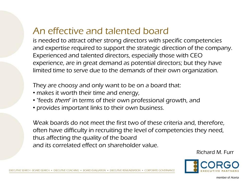 PPT - Enhancing Corporate Board Performance Through Effective ...