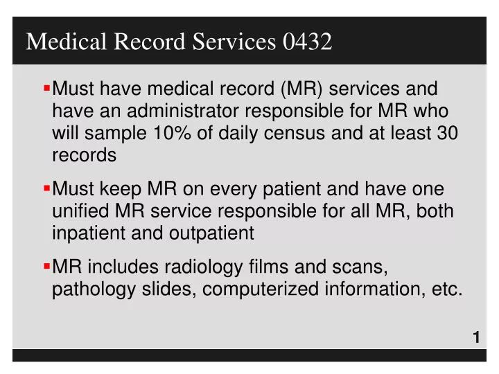 PPT Medical Record Services 0432 PowerPoint Presentation, free