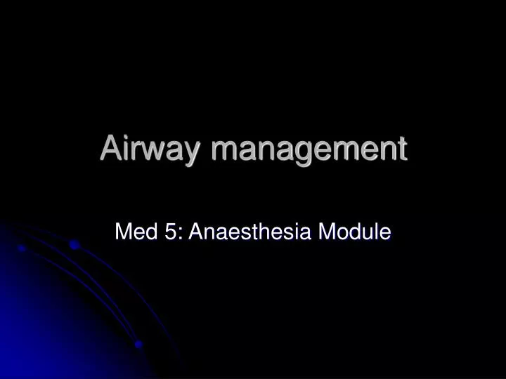 airway management n.