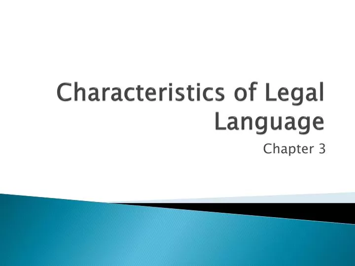 Ppt characteristics of legal language powerpoint presentation free 