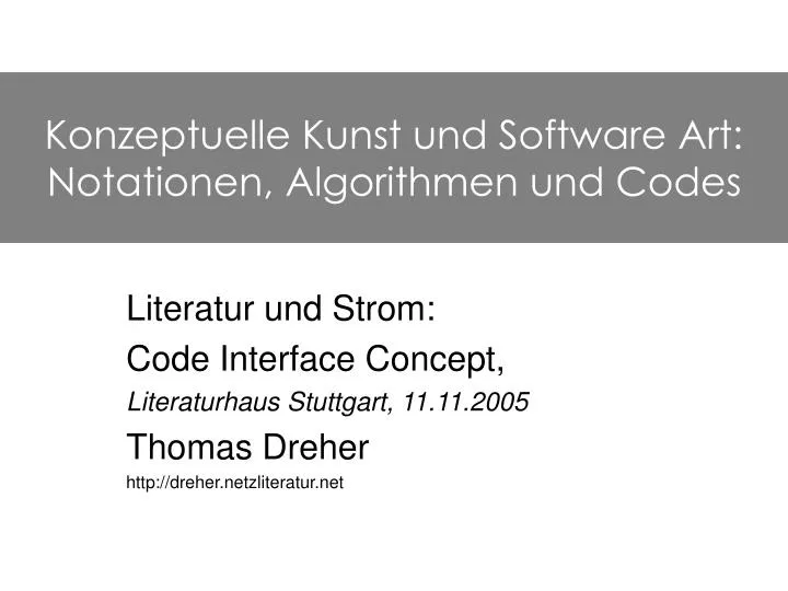 konzeptuelle kunst und software art notationen algorithmen und codes n.
