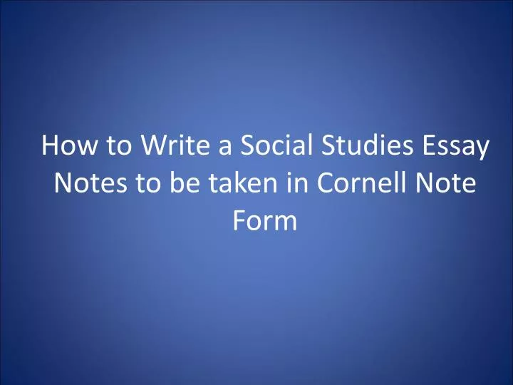 how to write an social studies essay