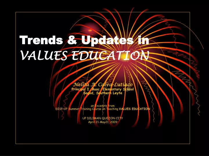 trends updates in values education n.