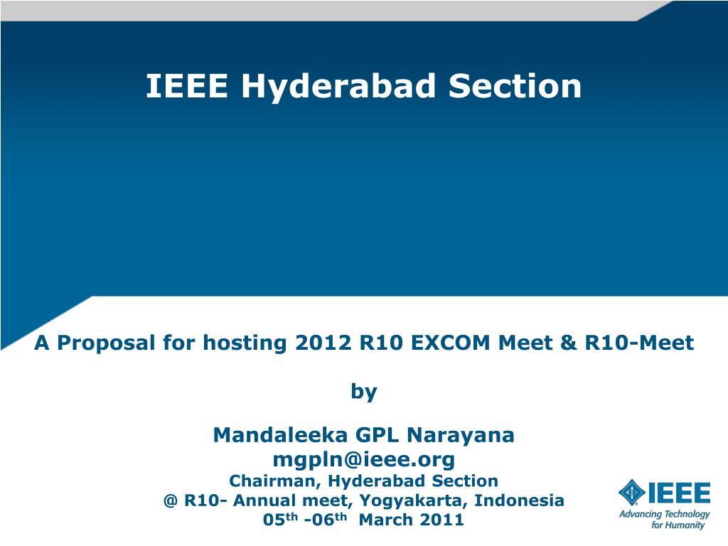 PPT - IEEE Hyderabad Section PowerPoint Presentation, free download ...