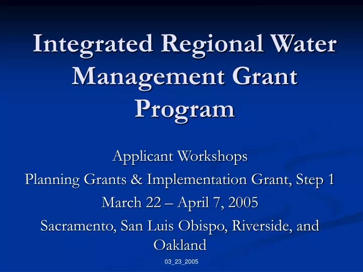 integrated regional water management
