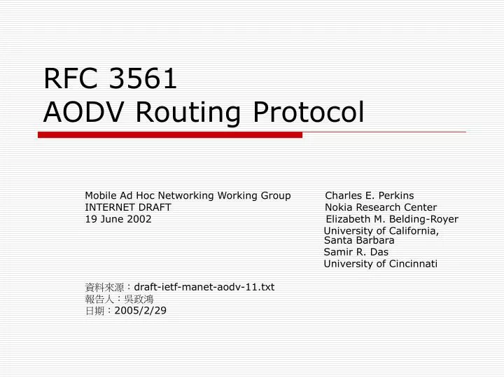 rfc 3561 aodv routing protocol n.