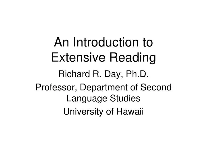 an introduction to extensive reading n.