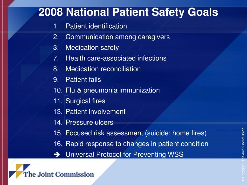 PPT National Patient Safety Goals Summits and Patient Safety