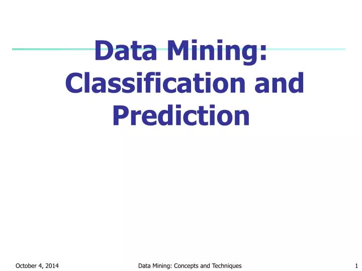 data mining classification and prediction n.