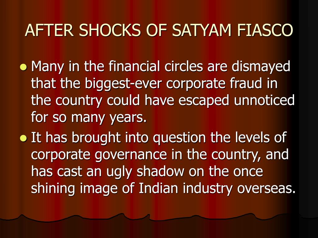 ppt on satyam scandal