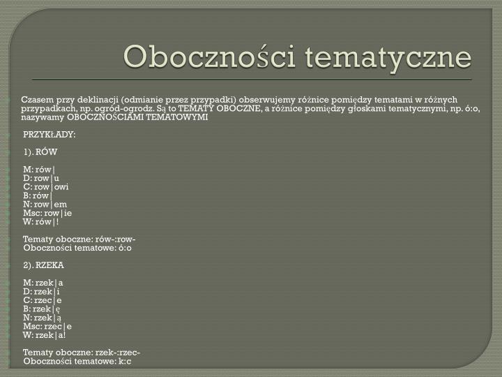 Oboczności W Temacie Rzeczownika Klasa 5 ćwiczenia
