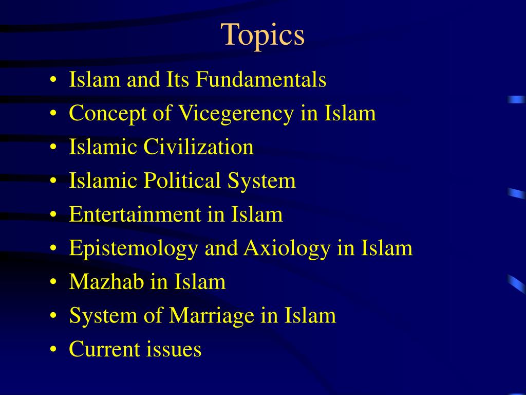 islamic history topics for presentation