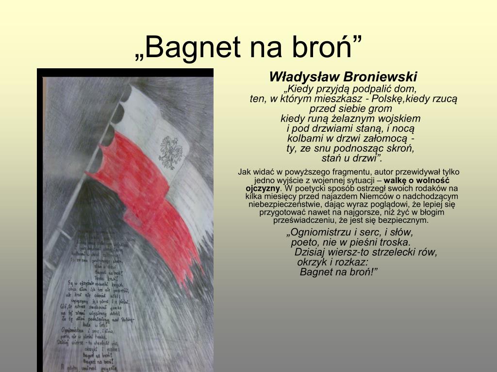Wiersz Kiedy Przyjdą Podpalić Dom Ten W Którym Mieszkasz Polskę PPT - OBRAZ WOJNY I OKUPACJI W LITERATURZE POLSKIEJ PowerPoint
