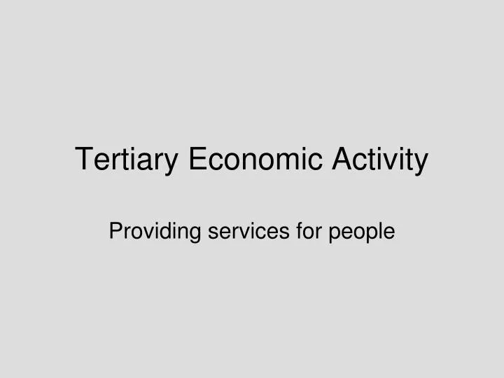 tertiary economic activity n.