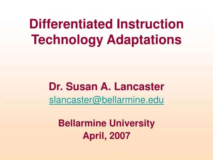 Ppt Differentiated Instruction Technology Adaptations Powerpoint