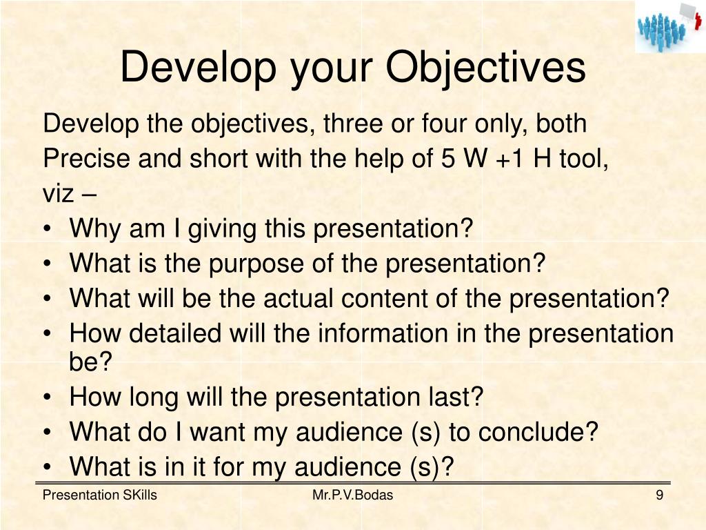 effective presentation objectives