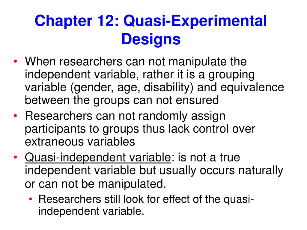 random assignment quasi experimental design