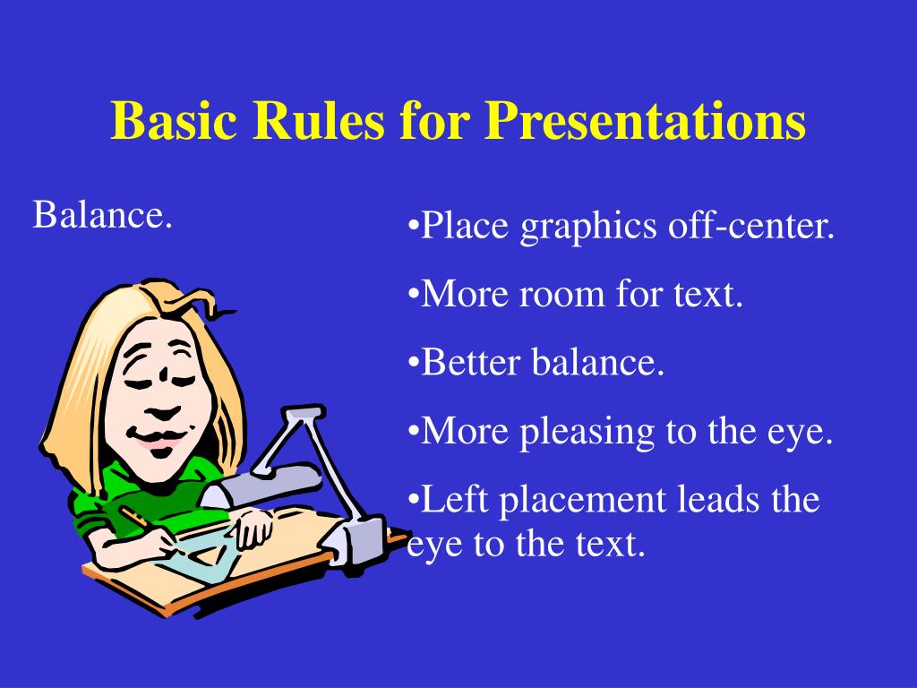 rules for presentations slides