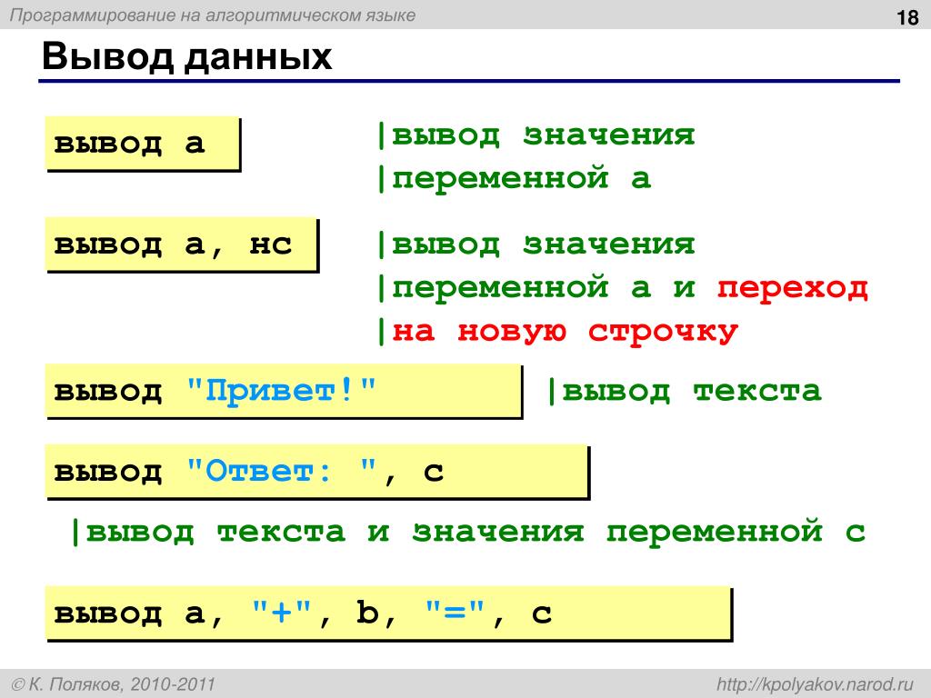 Выводить значить. Вывод переменной 1с. Переменные в алгоритмическом языке. Вывод в алгоритмическом языке. Алгоритмический язык вывод текста.