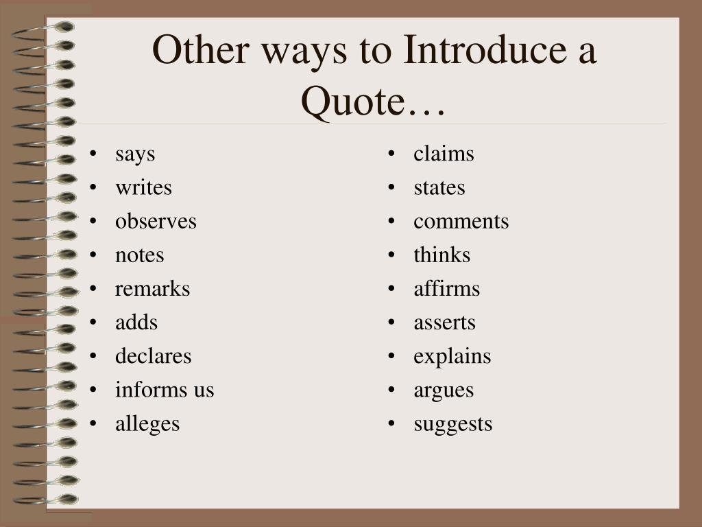 how to introduce a quote essay