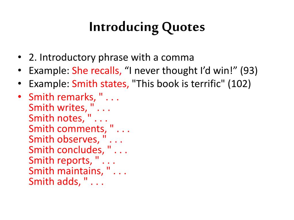 how to introduce quotes in essay