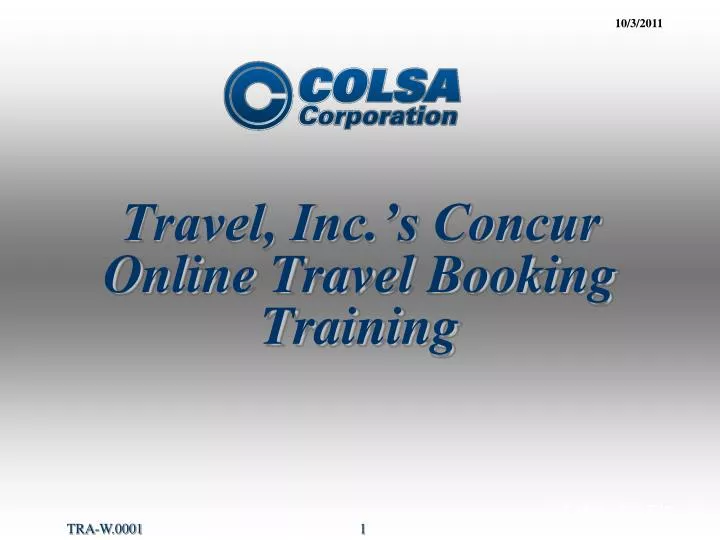 travel inc s concur online travel booking training n.