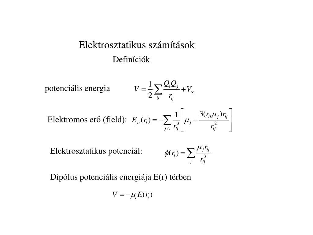 PPT - Elektrosztatikus számítások PowerPoint Presentation, free download -  ID:5145135