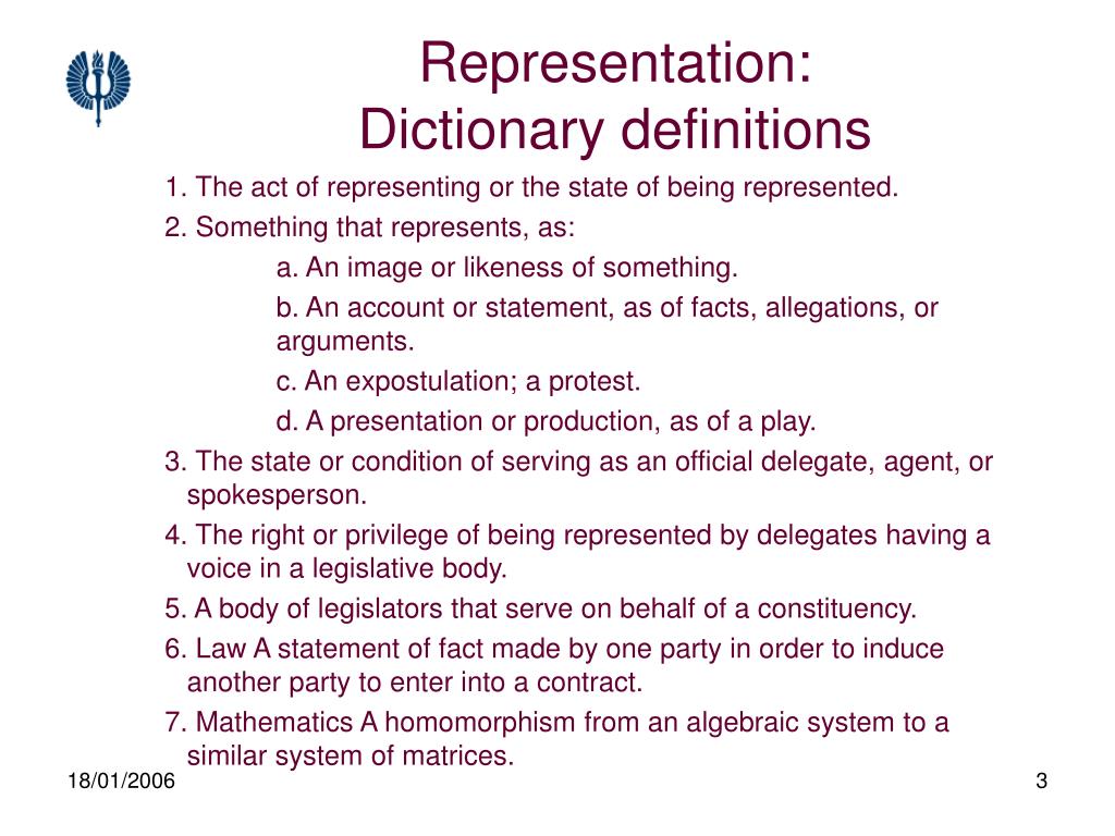 representation meaning free dictionary