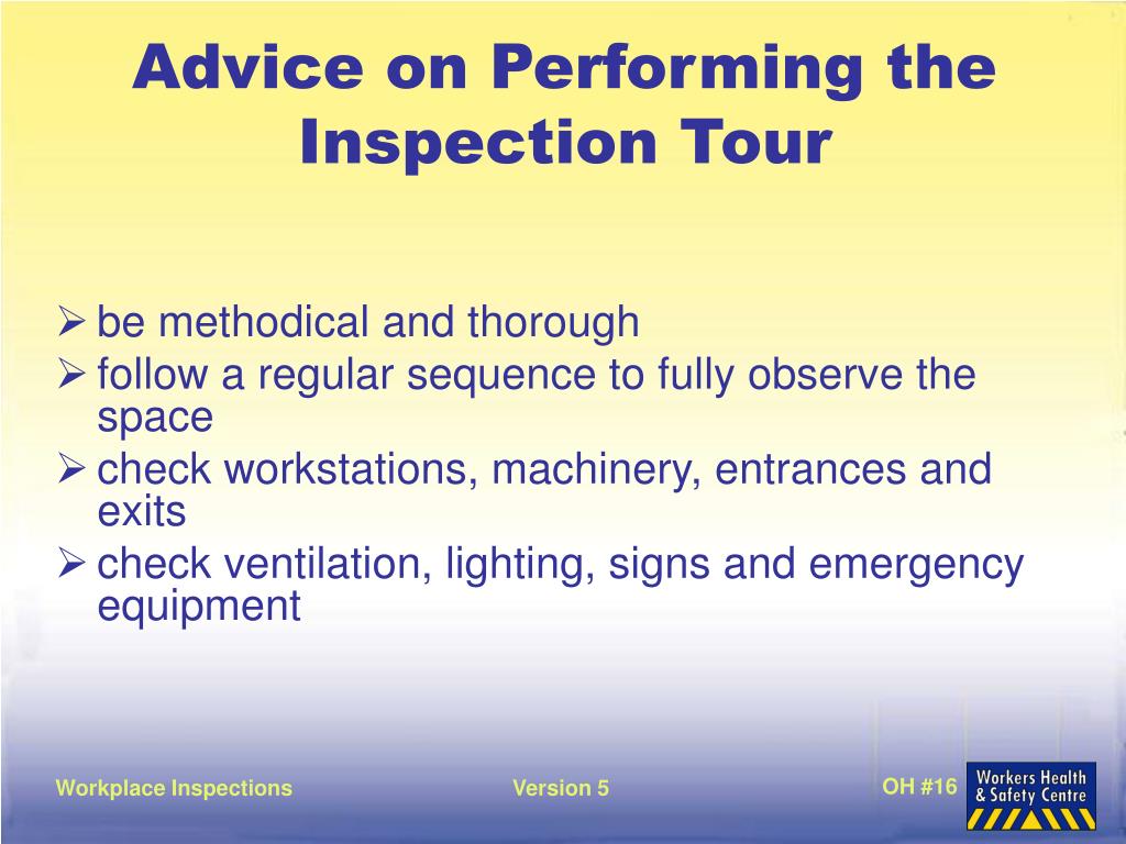 inspection tour meaning in english