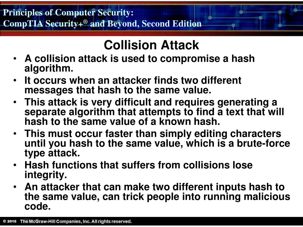 collision attack scenario for btc