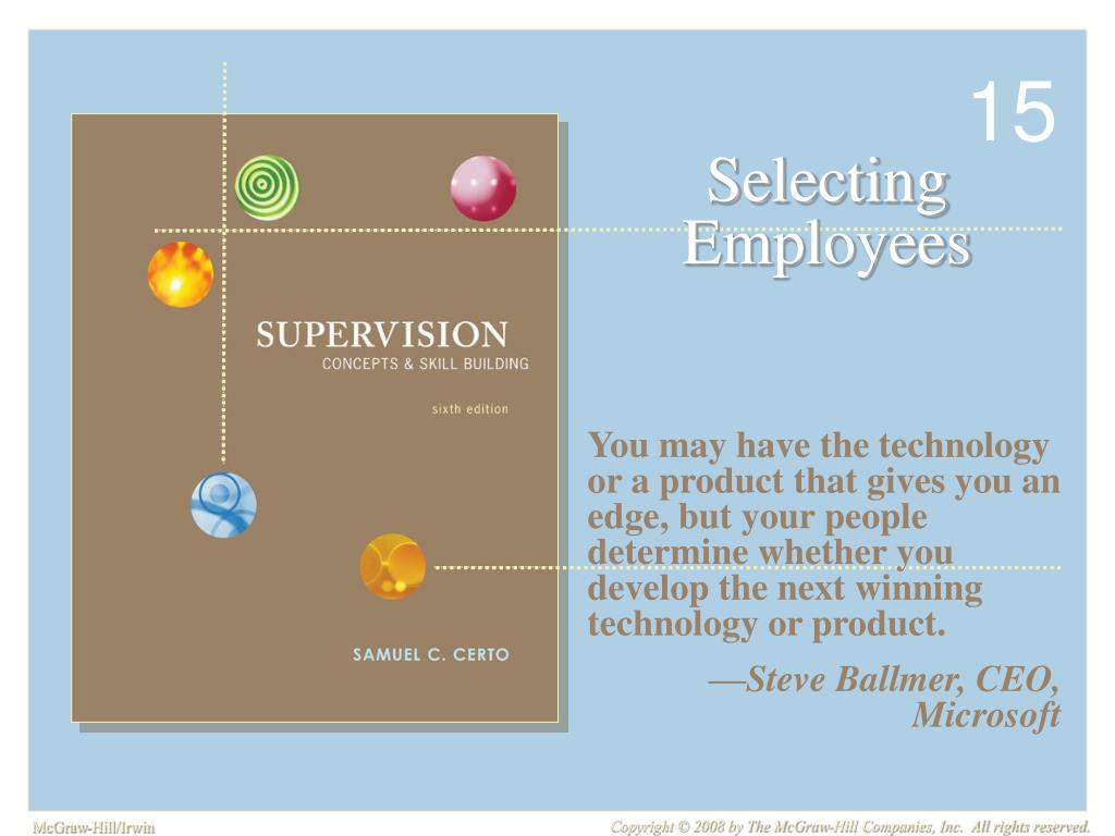 Selecting employees and placing them in jobs ppt