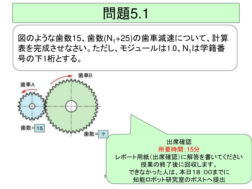 Ppt メカトロニクス 第 5 日 機構 歯車 ベルト機構 Powerpoint Presentation Id