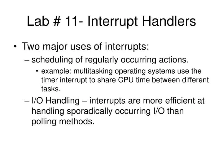 lab 11 interrupt handlers n.